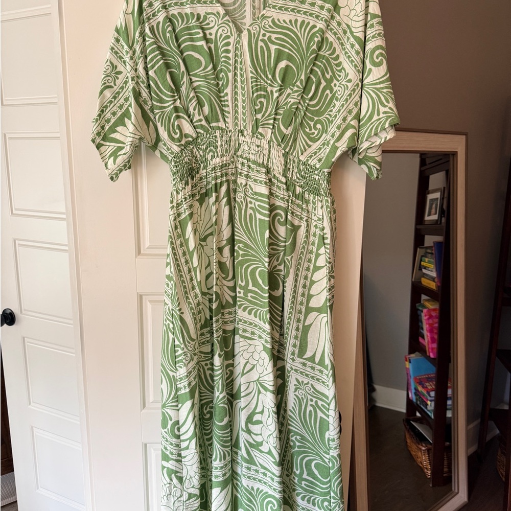 Green Patterned Women's Dress